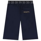 Boys Navy Logo Shorts, 1, hi-res
