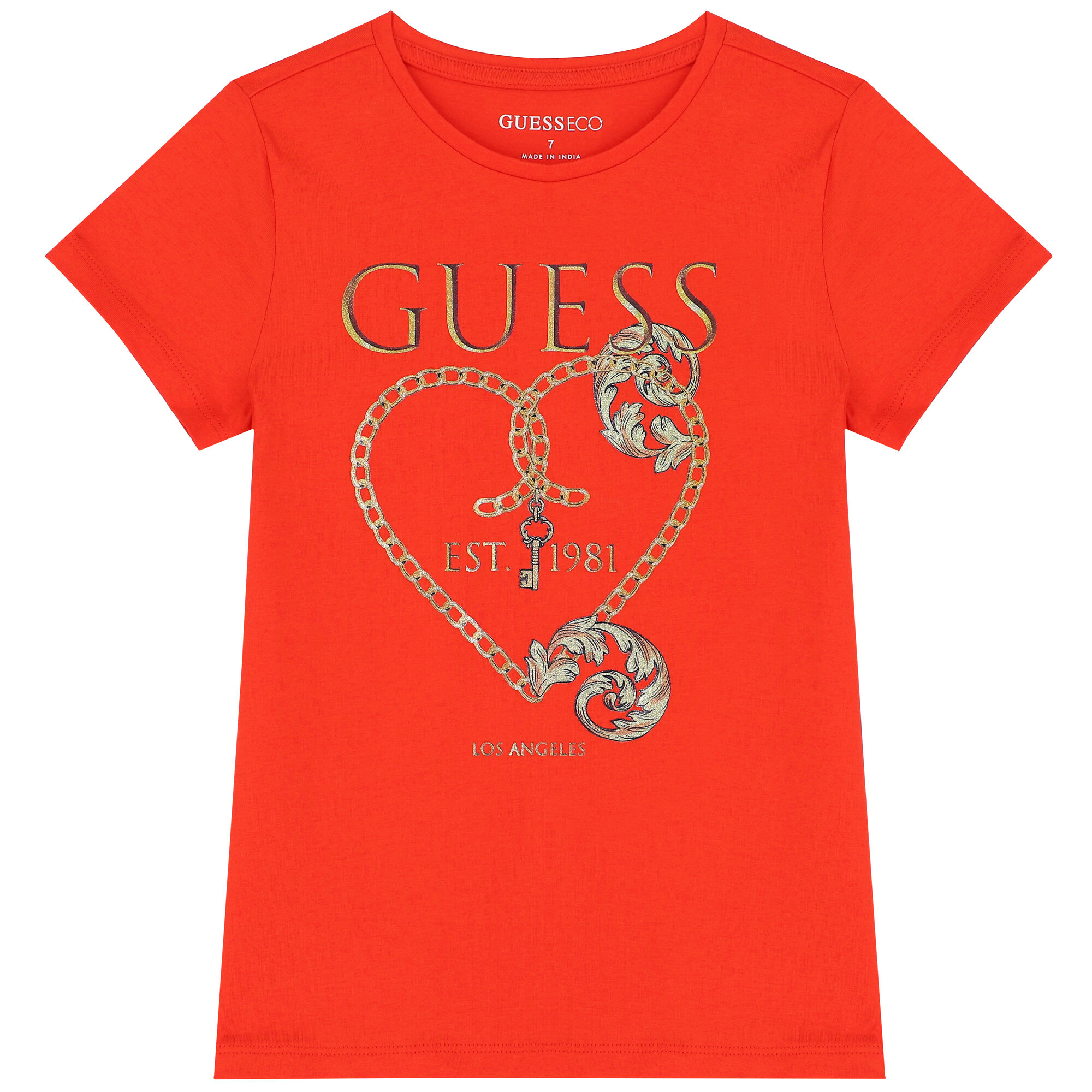 Guess Girls Red Logo T Shirt Junior Couture UAE