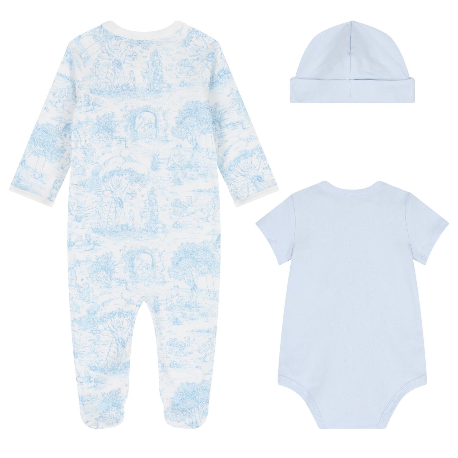 Baby Boys Ivory & Blue Babygrow Gift Set, 1, hi-res