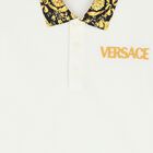 Boys White & Gold Barocco Polo Shirt, 1, hi-res