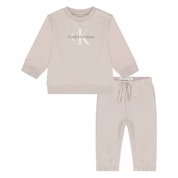 Beige Logo Younger Tracksuit