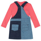 طقم فستان دينم دنغري باللون الزهري, 1, hi-res