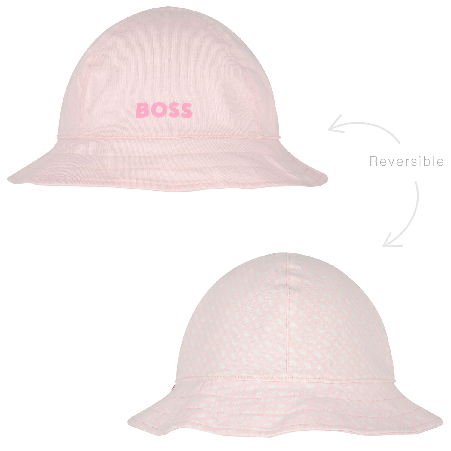 Baby Girls Pink Logo Reversible Hat, 1, hi-res