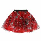 Girls Red & Black Tulle Skirt, 1, hi-res