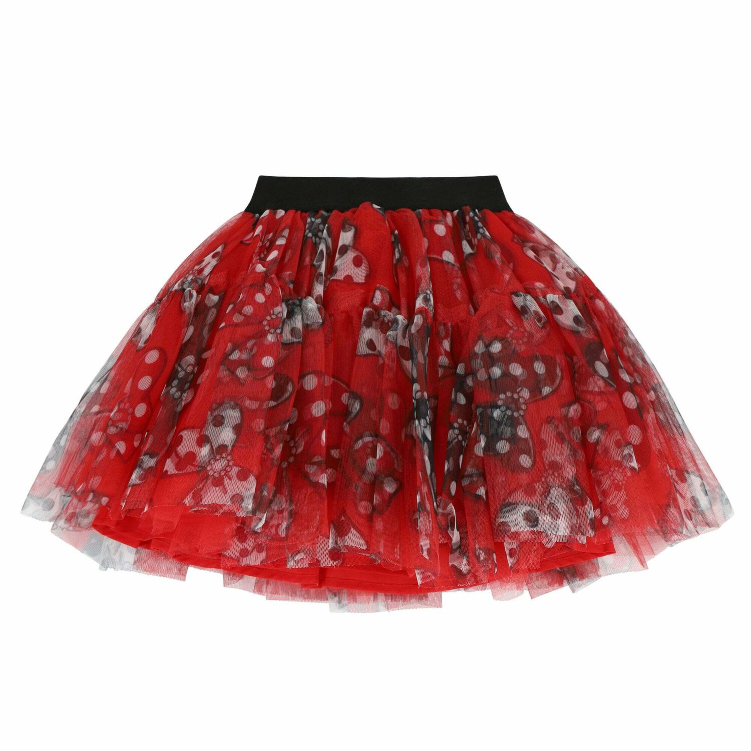 Girls Red & Black Tulle Skirt, 1, hi-res