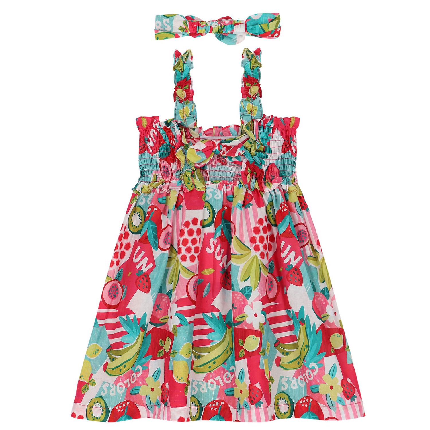 Girls Pink & Aqua Dress Set, 1, hi-res