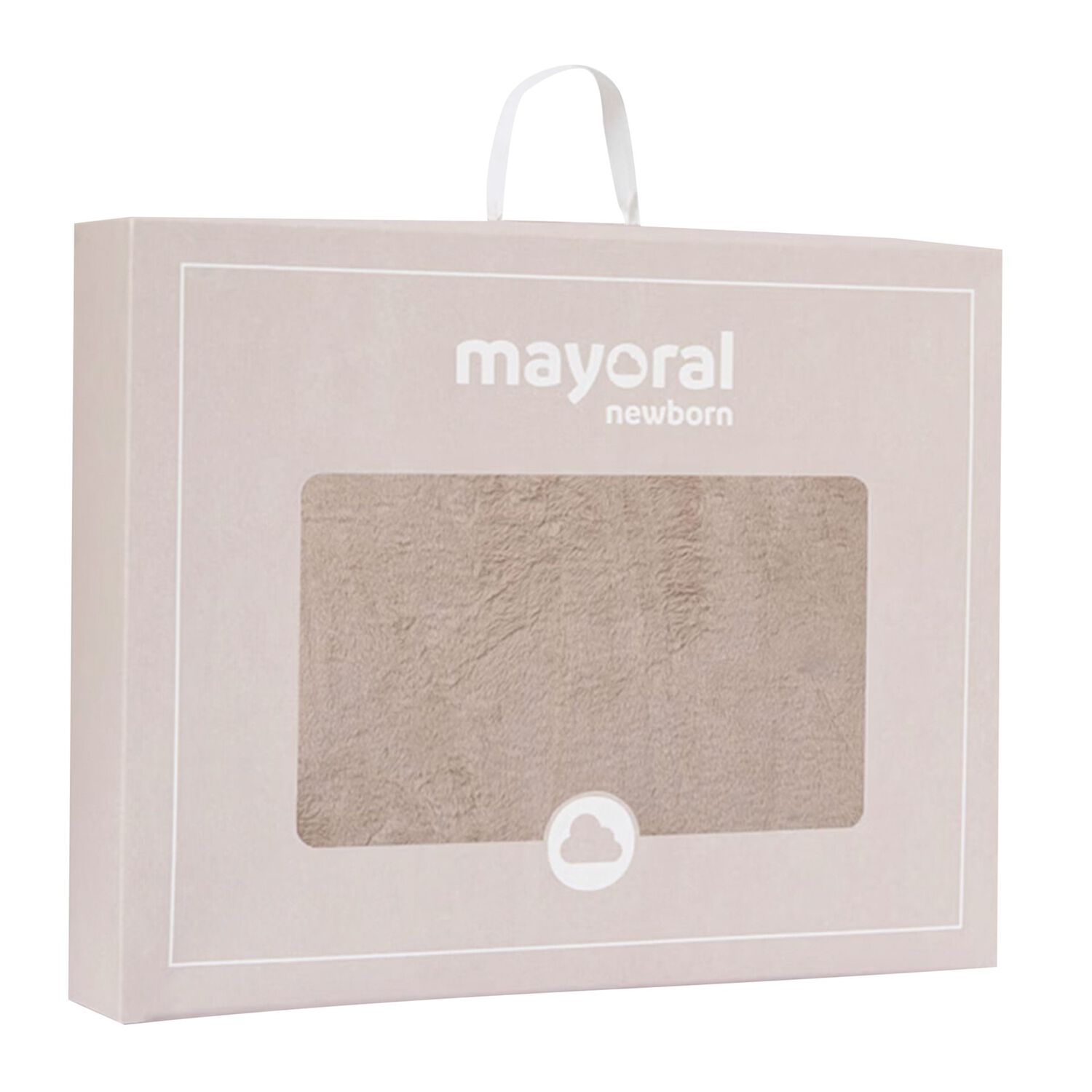 Beige Faux Fur & Pom-Pom Baby Blanket, 1, hi-res