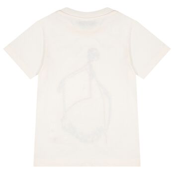 Girls Ivory Embroidered T-Shirt