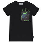 Boys Black Logo T-Shirt, 1, hi-res