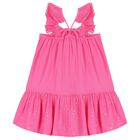 Girls Pink Bow Dress, 2, hi-res