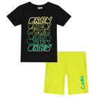Boys Black & Yellow Shorts Set, 2, hi-res