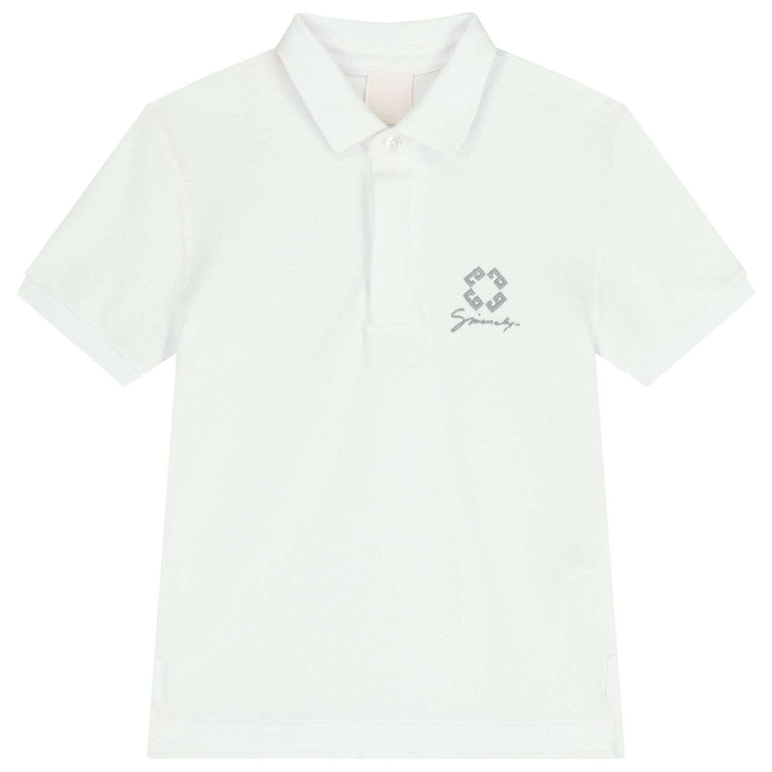 Boys White Logo Polo Shirt, 2, hi-res