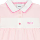 Younger Girls Pink Logo Polo Dress, 1, hi-res