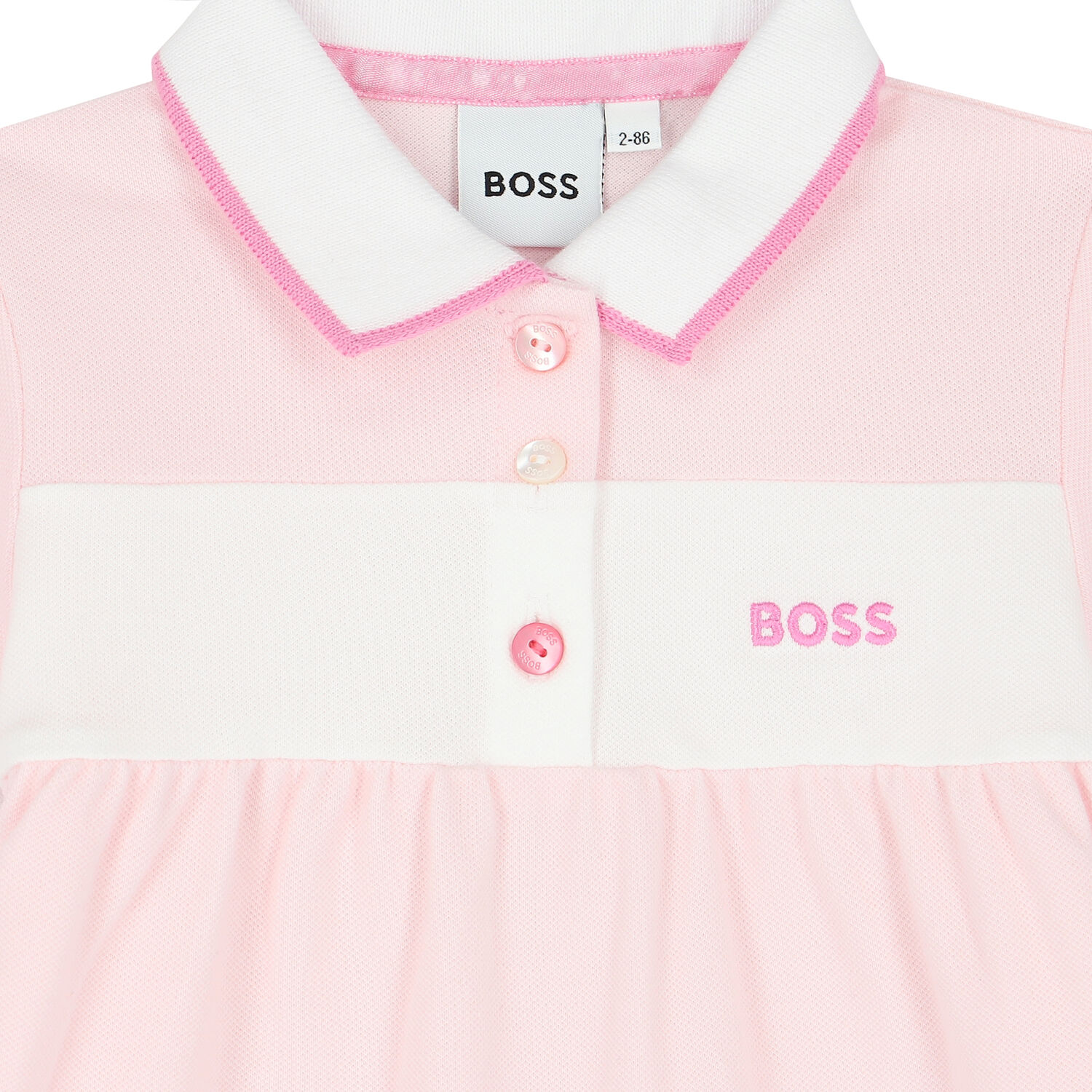 Younger Girls Pink Logo Polo Dress, 1, hi-res