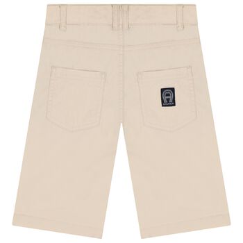 Boys Beige Logo Shorts