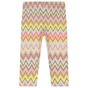 Younger Girls Multi-Colored Zig Zag Leggings