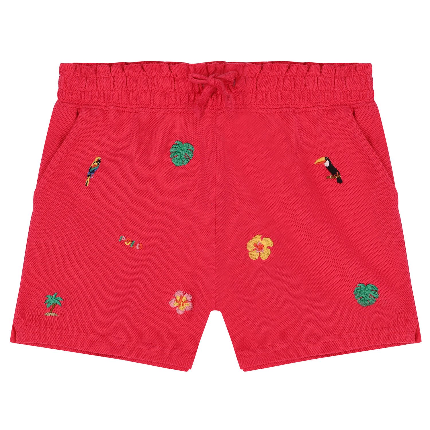 Girls Pink Embroidered Shorts, 1, hi-res