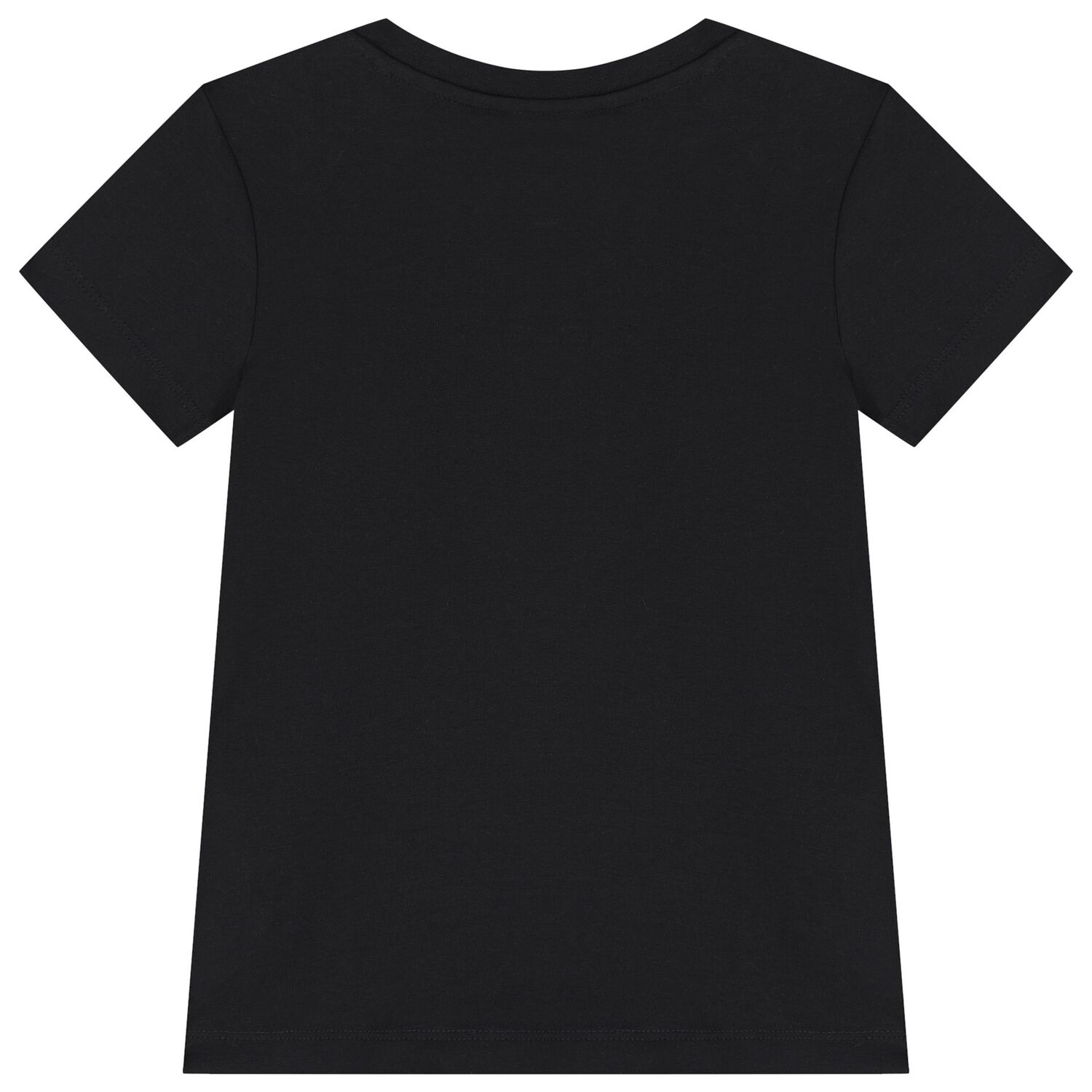 تيشيرت بنات باللون أسود بالشعار بأحجار الراين, 1, hi-res