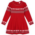 Girls Red Long Sleeve Dress, 1, hi-res