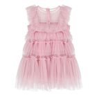 طقم فستان تول بنات مزخرف باللون الوردي للأطفال, 1, hi-res