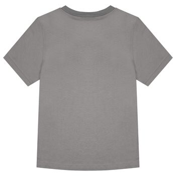 Boys Grey & Black Logo T-Shirt