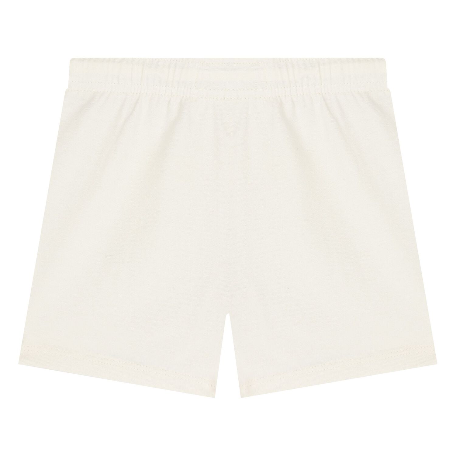 Ivory Cotton Logo Younger Shorts Set, 2, hi-res