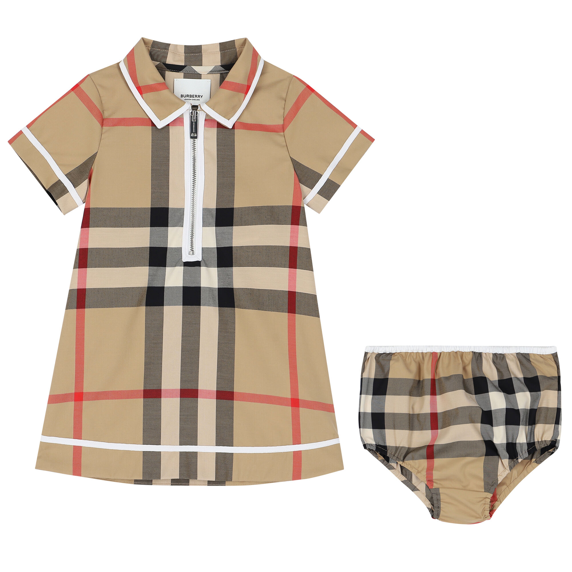 Burberry Baby Girls Beige Check Dress Set Junior Couture UAE