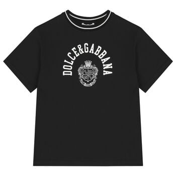 قميص أسود بشعار للأولاد