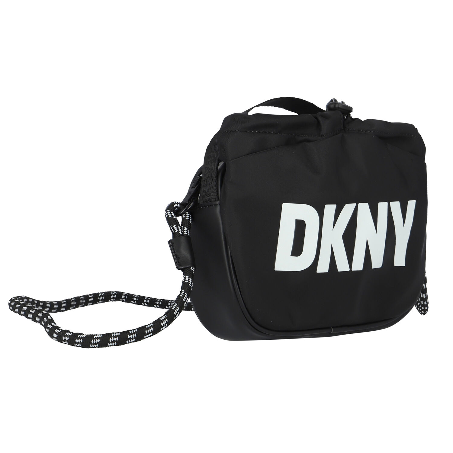 Girls Black Logo Shoulder Bag, 1, hi-res