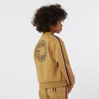 Boys Beige Logo Zip Up Top, 1, hi-res