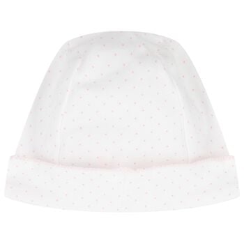 Baby Girls White & Pink Bunny Hat
