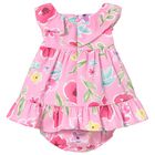 Baby Girls Pink Floral Dress Set, 1, hi-res