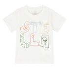 Younger Boys Ivory Logo T-Shirt, 1, hi-res