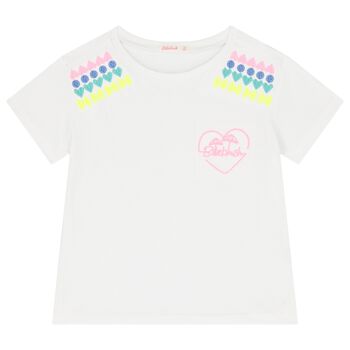 Girls White Heart T-Shirt
