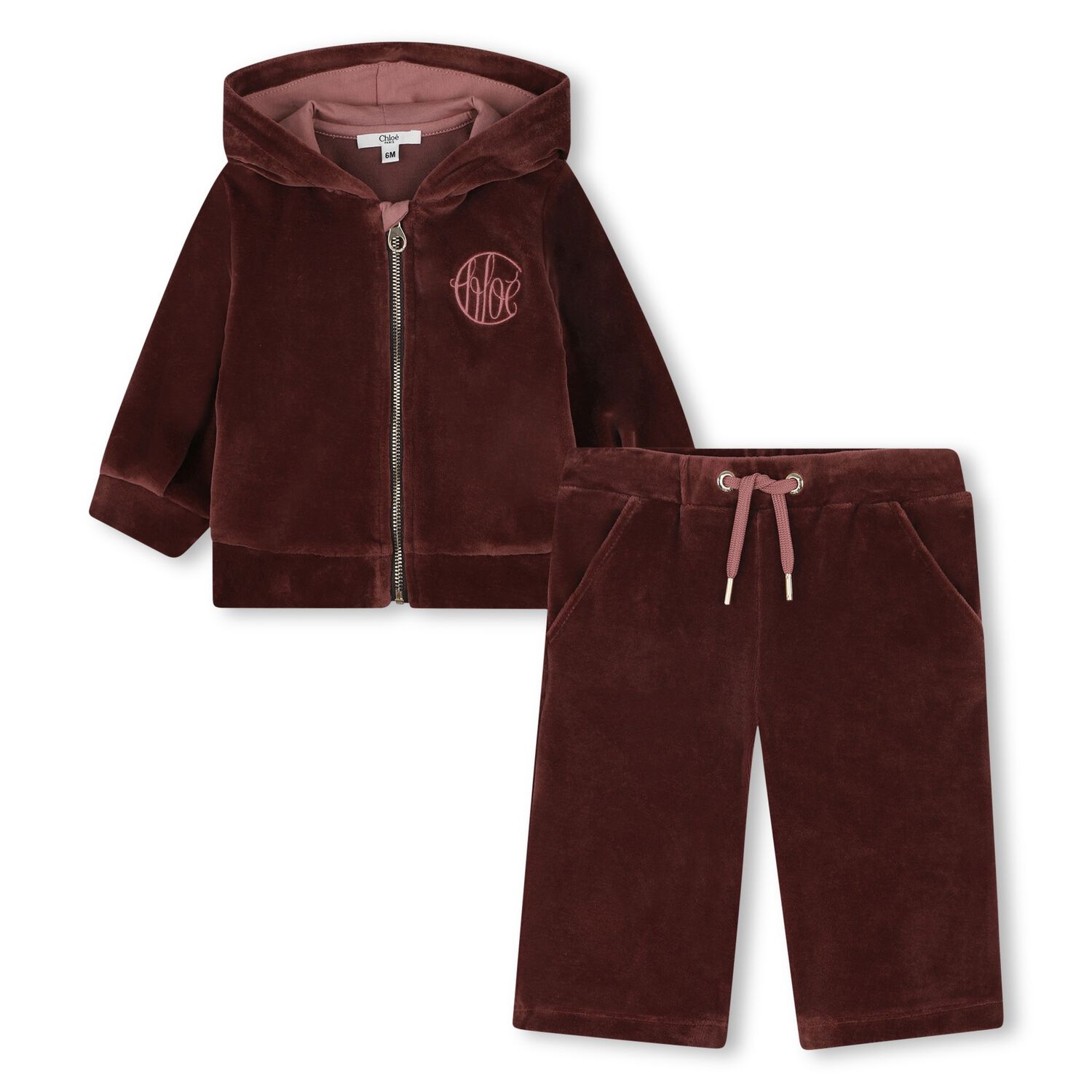 Younger Girls Burgundy Logo Tracksuit, 1, hi-res image number null