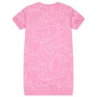 Girls Pink Logo Dress, 1, hi-res