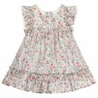 Baby Girls Ivory Floral Dress, 1, hi-res