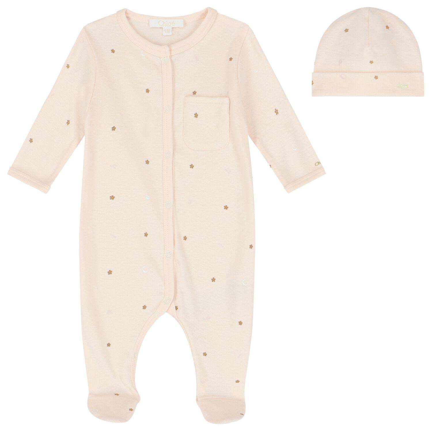 طقم هدية أفرول بنات بالشعار باللون الوردى, 1, hi-res