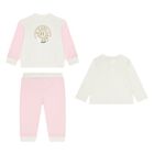 Younger Girls White & Pink Tracksuit Set (3 Piece), 1, hi-res