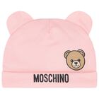 طقم افرول للبنات بشعار تيدي باللون الوردي, 3, hi-res