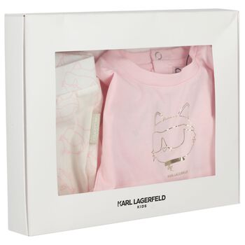 طقم ليجنز باللونين الوردي و الابيض للبنات