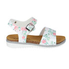 Girls White & Pink Floral Sandals, 1, hi-res