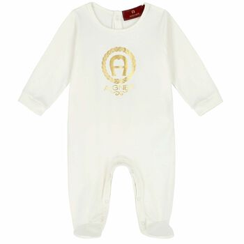 Ivory & Gold Logo Babygrow
