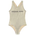 Girls Gold Logo Swimsuit, 1, hi-res