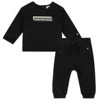 Baby Boys Black Logo Tracksuit, 1, hi-res