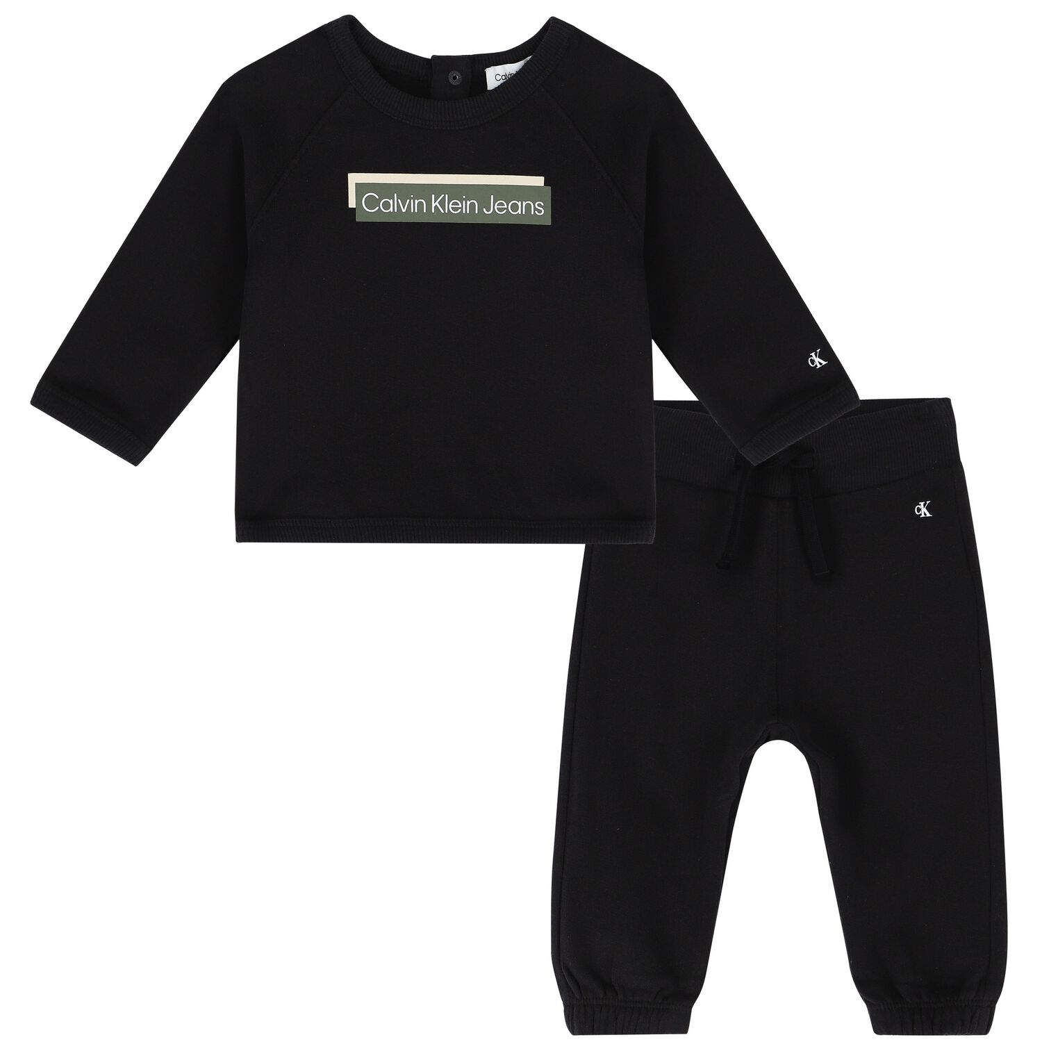 Baby Boys Black Logo Tracksuit, 1, hi-res