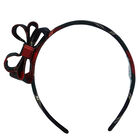 Girls Navy Blue & Red Tartan Headband, 1, hi-res