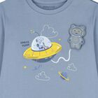 Younger Boys Blue Robot Long Sleeve Top, 1, hi-res
