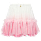 Girls White & Pink Ombre Tutu Skirt, 1, hi-res
