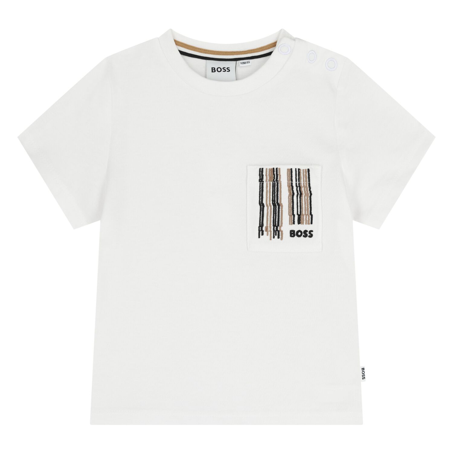Younger Boys White Logo T-Shirt, 1, hi-res
